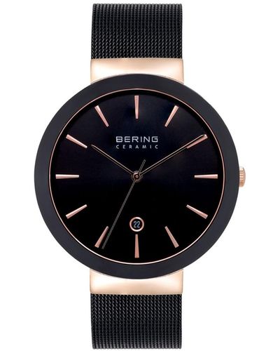 Bering Ceramic Stainless Steel Mesh Bracelet Watch 40mm - Black