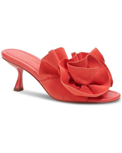 Kate Spade Flourish Embellished Dress Sandals - Red