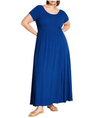 City Chic Plus Size Caelynn Dress - Blue