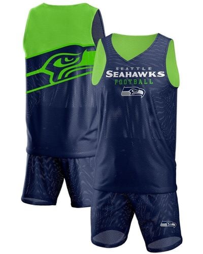 FOCO College Seattle Seahawks Colorblock Mesh V-neck Tank Top And Shorts Set - Green