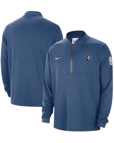 Nike Minnesota Timberwolves 2023/24 Authentic Performance Half-zip Jacket - Blue