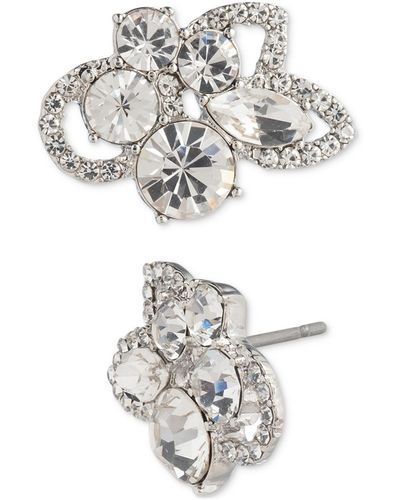 Givenchy Crystal Petal Statement Stud Earrings - White