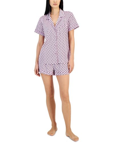 INC International Concepts 2-pc. Stretch Satin Notch Collar Pajamas Set - Multicolor