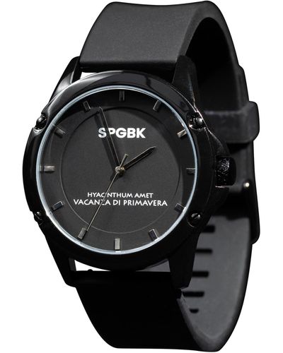 SPGBK WATCHES Bordeaux Silicone Band Watch 44mm - Black