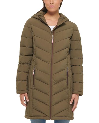 Tommy Hilfiger Hooded Packable Puffer Coat - Multicolor