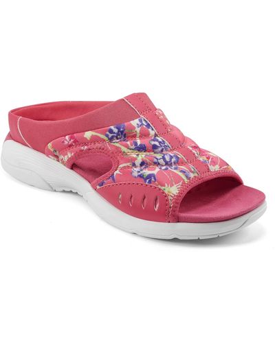 Easy Spirit Traciee Square Toe Casual Slide Sandals - Pink