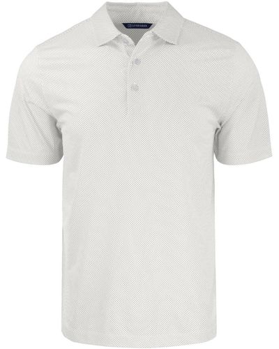 Cutter & Buck Pike Eco Symmetry Print Stretch Recycled Big & Tall Polo Shirt - White