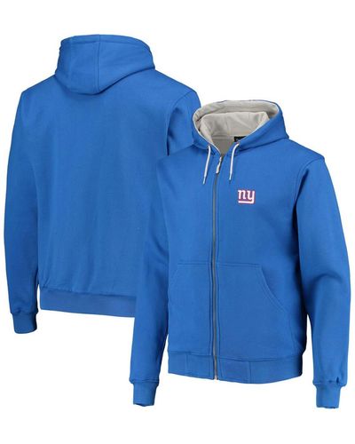 Dunbrooke New York Giants Craftsman Thermal-lined Full-zip Hoodie - Blue