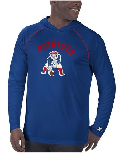 Starter New England Patriots Vintage-like Logo Raglan Hoodie T-shirt - Blue