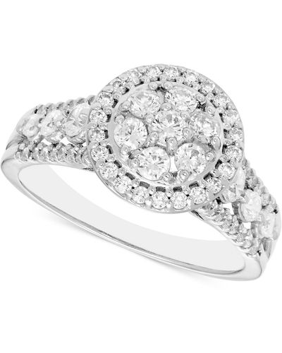 Macy's Diamond Halo Cluster Engagement Ring (1 Ct. T.w. - White