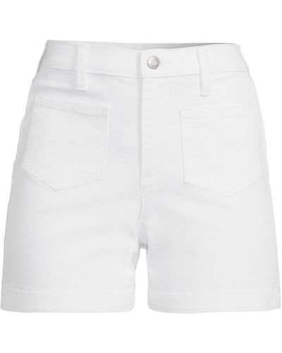Lands' End High Rise Patch Pocket 5" Jean Shorts - White