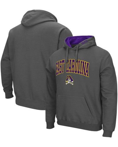 Colosseum Athletics Ecu Pirates Arch And Logo Pullover Hoodie - Gray