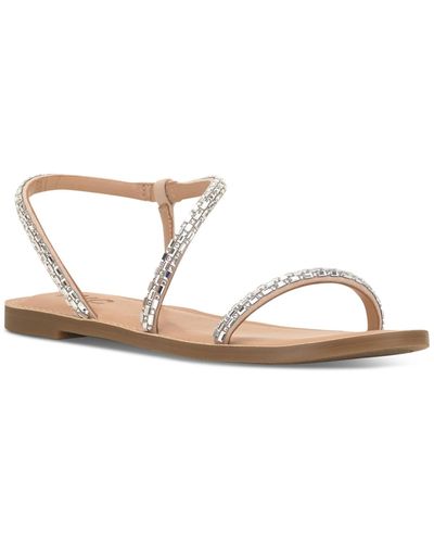 INC International Concepts Mahlah Embellished Asymmetrical Sandals - Metallic