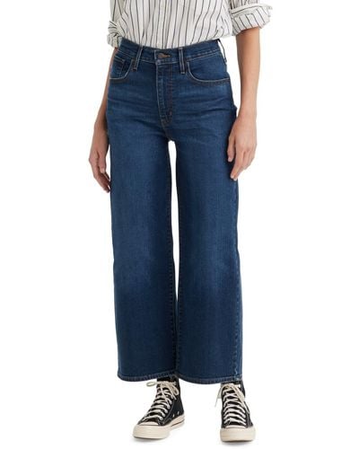 Levi's High-rise Wide-leg Ripped Jeans - Blue