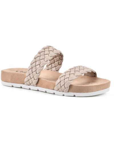 White Mountain Truly Slide Sandals - Natural