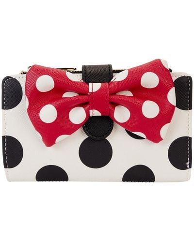 Loungefly Mickey Friends Minnie Mouse Rocks The Dots Classic Flap Wallet - Red