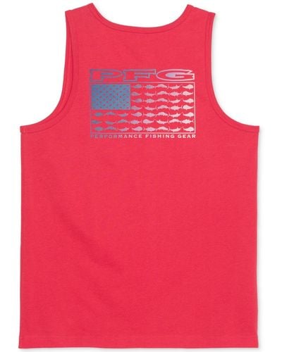 Columbia Pfg Flag Graphic Tank Top - Red
