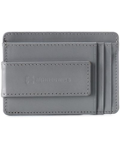 Alpine Swiss Rfid Minimalist Money Clip Front Pocket Wallet Slim Id Holder - Gray