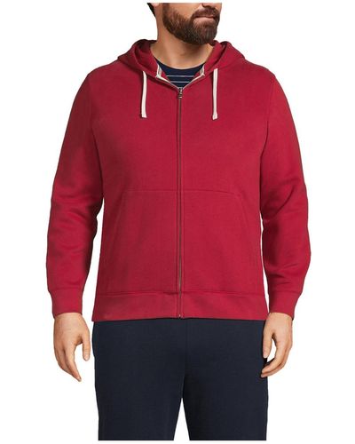 Lands' End Long Sleeve Serious Sweatshirt Full-zip Hoodie - Red