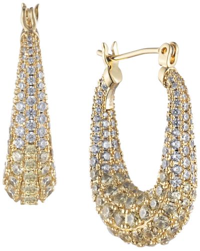 Bonheur Jewelry Cybele Crystal Encrusted Hoop Earrings - Metallic