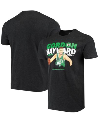 '47 Gordon Hayward Heathered Boston Celtics Player Graphic T-shirt - Black