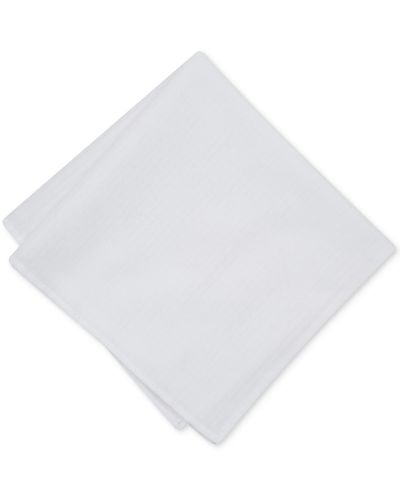 BarIII Tonal Open Texture Pocket Square - White