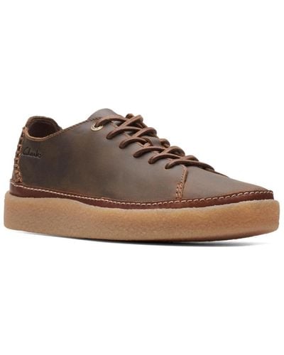 Clarks Collection Oakpark Leather Low Top Casual Shoes - Brown
