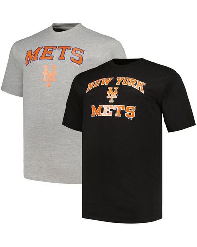 New York Mets Profile Big & Tall Yoke Knit T-Shirt - Orange/Royal