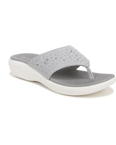 Bzees Cruise Bright Washable Thong Sandals - Gray