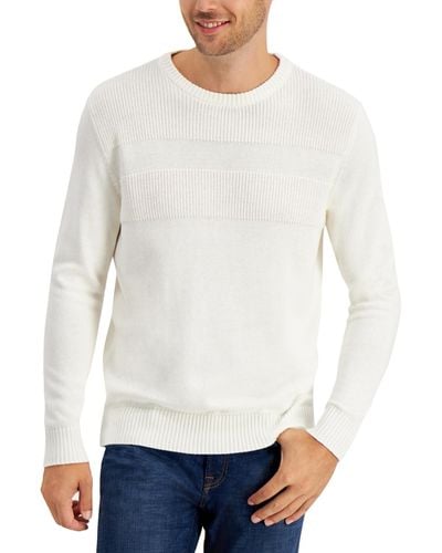 Club Room Textured Cotton Sweater - White