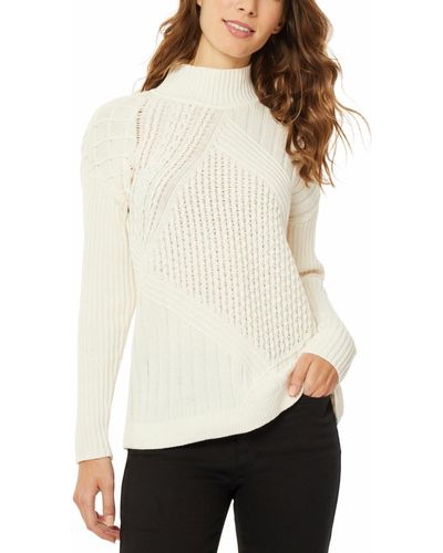Jones New York Directional Stitch Sweater - White