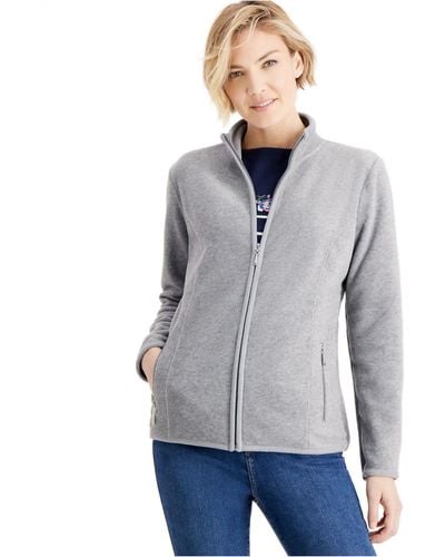 Karen Scott Sport Zip-up Zeroproof Fleece Jacket, Created For Macy's - Gray