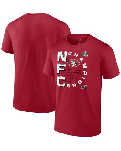 Fanatics San Francisco 49ers 2023 Nfc Champions Right Side Big And Tall T-shirt - Red