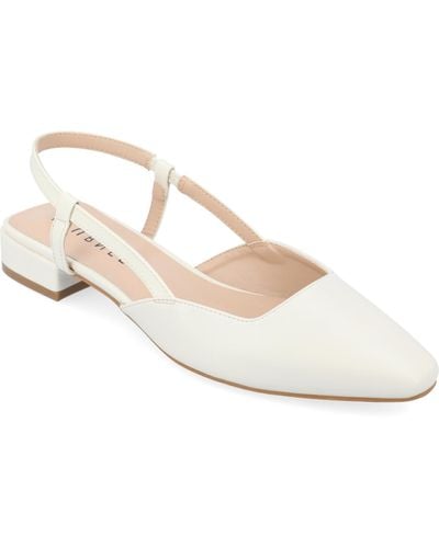 Journee Collection Paislee Slingback Flats - White