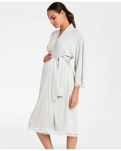 Seraphine Maternity And Nursing Dressing Gown - White