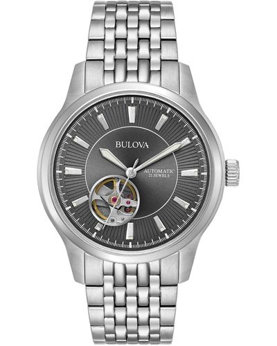 Bulova Men's Automatic Stainless Steel Bracelet Watch 40mm 96a190 - Metallic