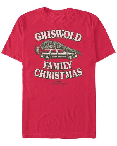 Fifth Sun National Lampoon Christmas Vacation Tie One On Short Sleeve T-shirt - Pink