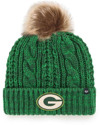 '47 Bay Packers Logo Meeko Cuffed Knit Hat - Green