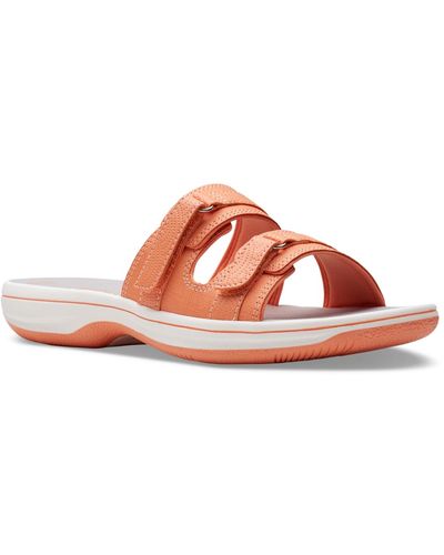 Clarks Cloudsteppers Breeze Piper Comfort Slide Sandals - Pink