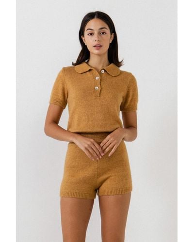 English Factory Knitted Romper - Yellow