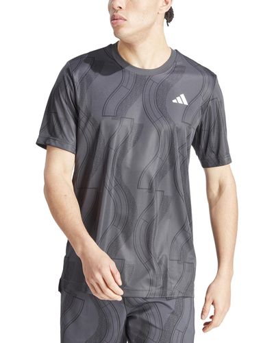 adidas Moisture-wicking Club Tennis Graphic T-shirt - Gray