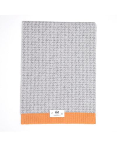 Bellemere New York Bellemere Houndstooth Cashmere Ribbed Scarf - Gray