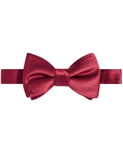 Tayion Collection Crimson & Cream Solid Bow Tie - Red