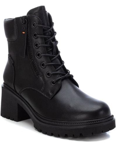 Xti Lace-up Boots By - Black