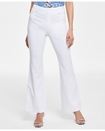 INC International Concepts High-rise Pull-on Flare-leg Pants - White