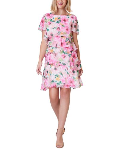 Jessica Howard Floral-print Tiered Dress