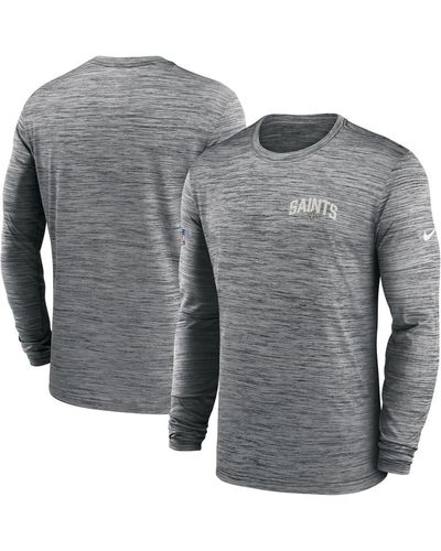 Nike New Orleans Saints Velocity Athletic Stack Performance Long Sleeve T-shirt - Gray