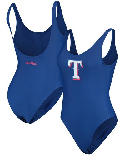 G-III 4Her by Carl Banks Texas Rangers Making Waves One-piece Swimsuit - Blue