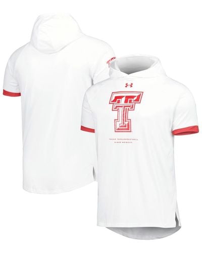 Under Armour Texas Tech Red Raiders On-court Raglan Hoodie T-shirt - White