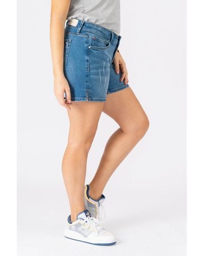Slink Jeans Plus Size Side Vent Shorts - Blue
